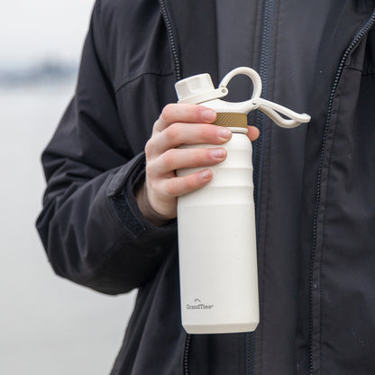GRANDTIES グランタイズ プレミアムマグボトル ワイドマウスボトル 【709ml】- アイボリーホワイト