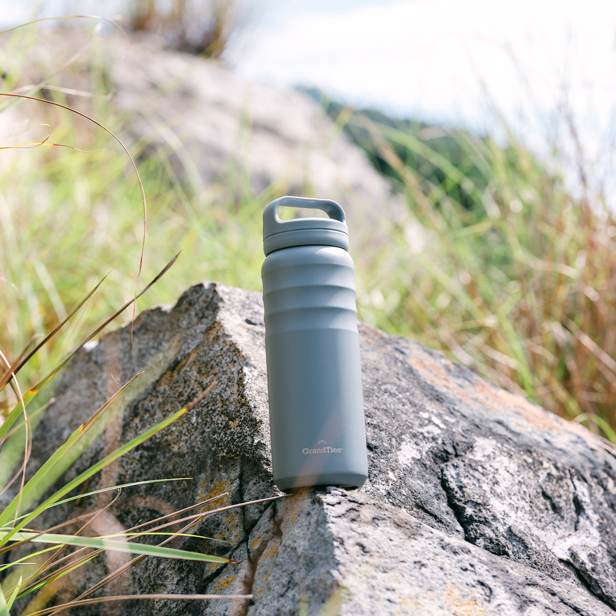 GRANDTIES グランタイズ プレミアムマグボトル ワイドマウスボトル 【709ml】- ストーングレイ
